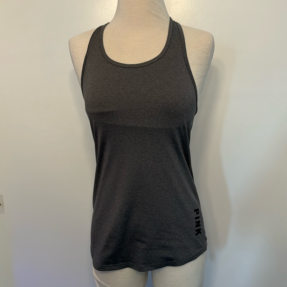 Gray tback workout top pink Victoria’s Secret xs